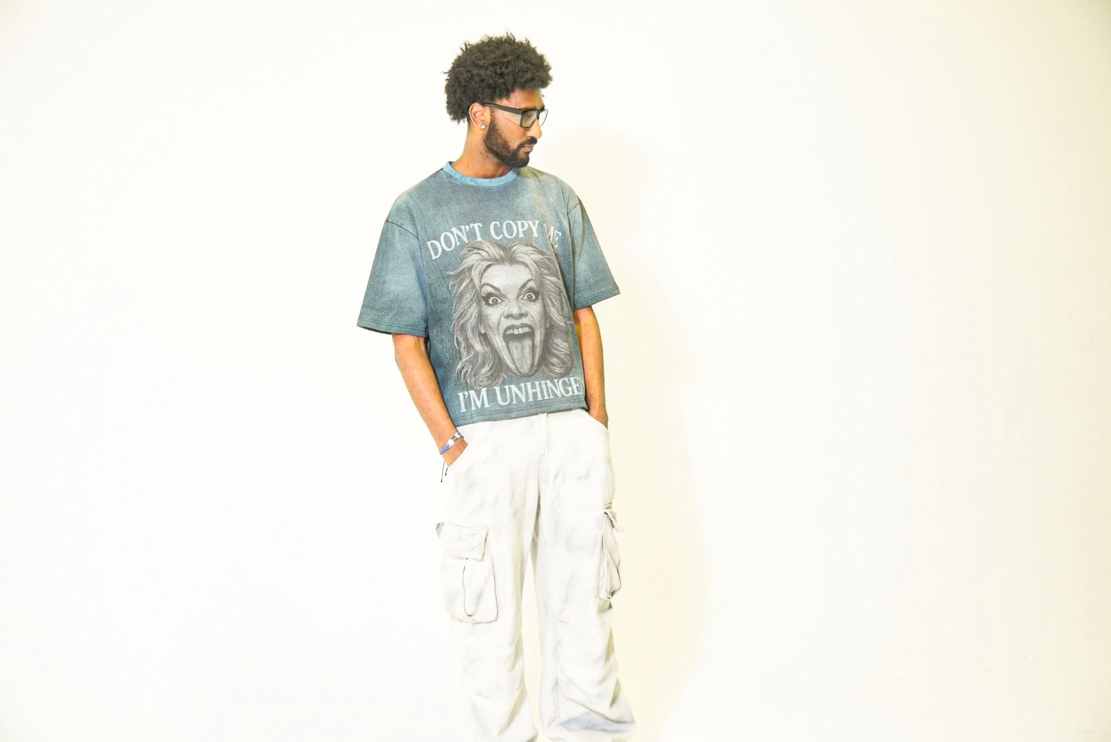 UNHINGED T-SHIRT (ACID WASH BLUE)