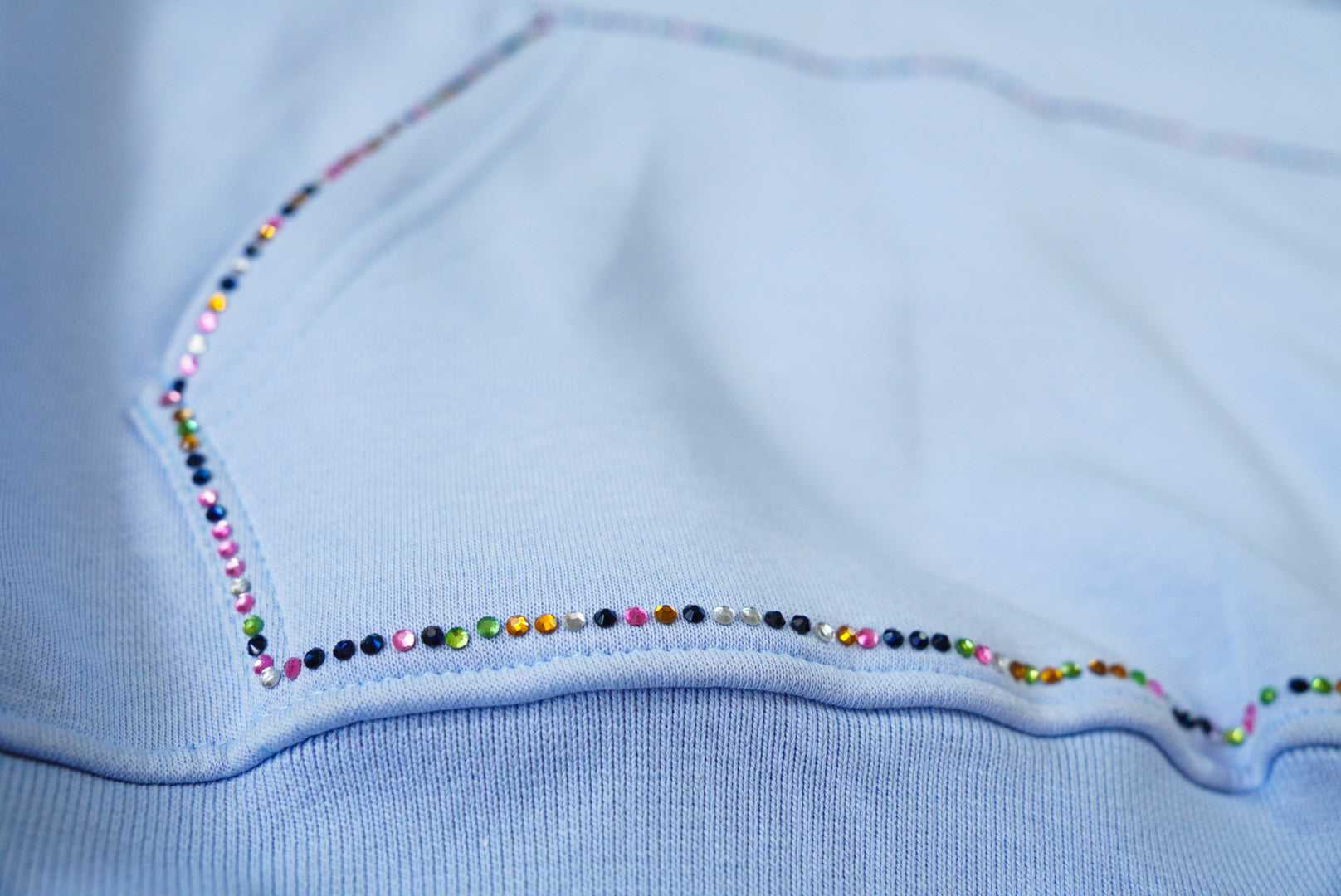 PROPERTY OF HALF KRAZY (BLUE) HOODIE WITH RHINESTONES