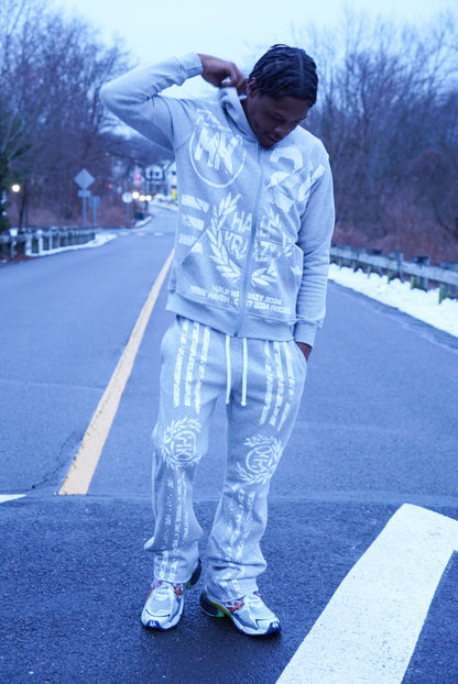 LIGHT GRAY HK SWEATSUIT