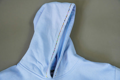 PROPERTY OF HALF KRAZY (BLUE) HOODIE WITH RHINESTONES