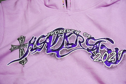 PROPERTY OF HALF KRAZY (PINK) HOODIE WITH RHINESTONES